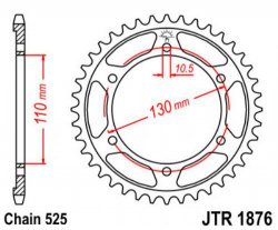 Звезда задняя JT Sprockets JTR 1876.43